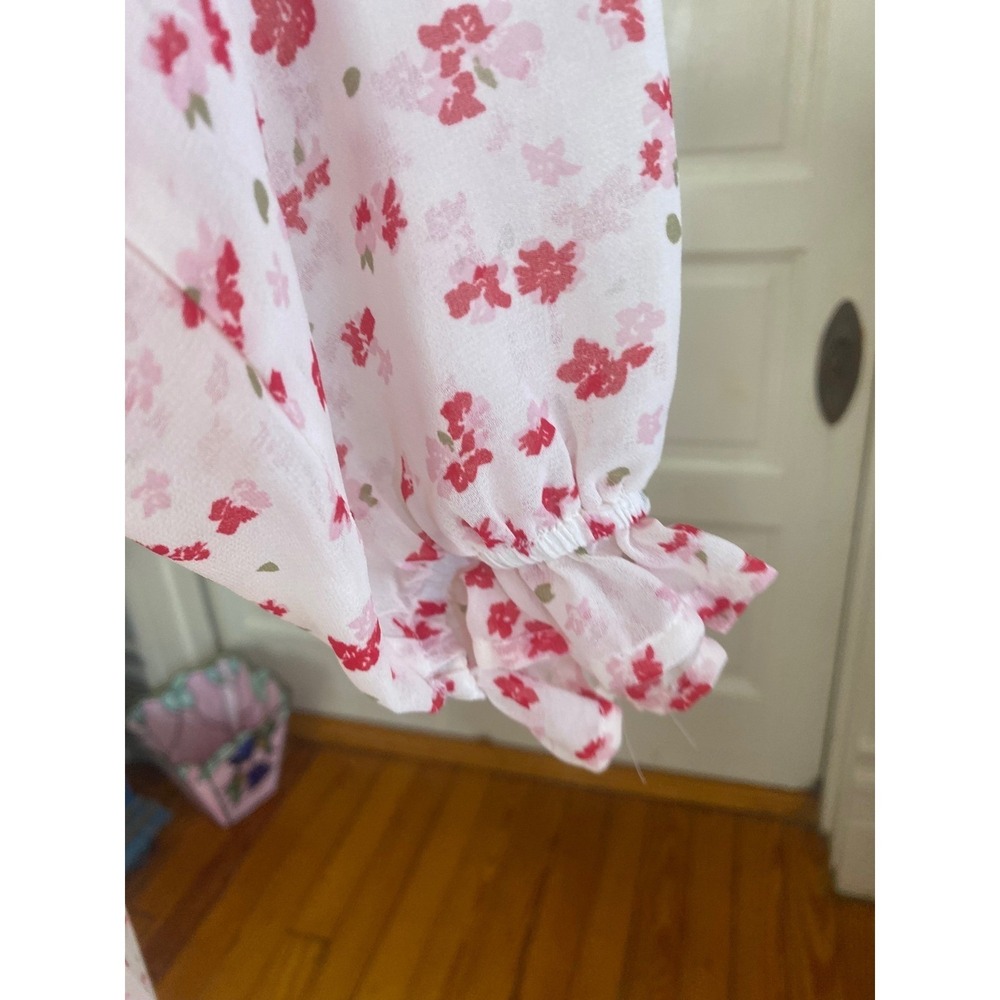 Trixxi dress Floral Empire Waist‎ Mini Sz M  Long Sleeve cottage core boho - Picture 5 of 10